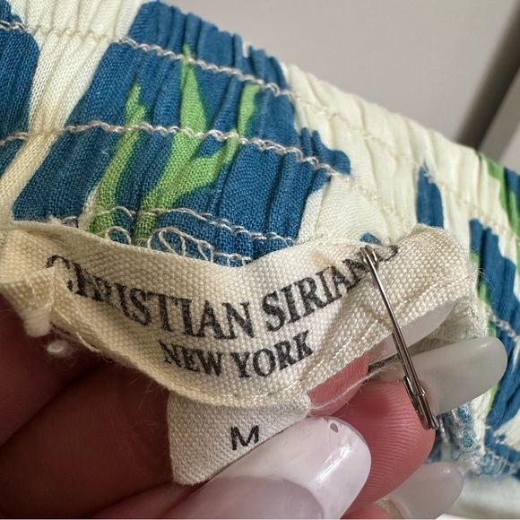 Christian Siriano Blue and Green Linen Matching Vacation Resortwear Set - Picture 12 of 12